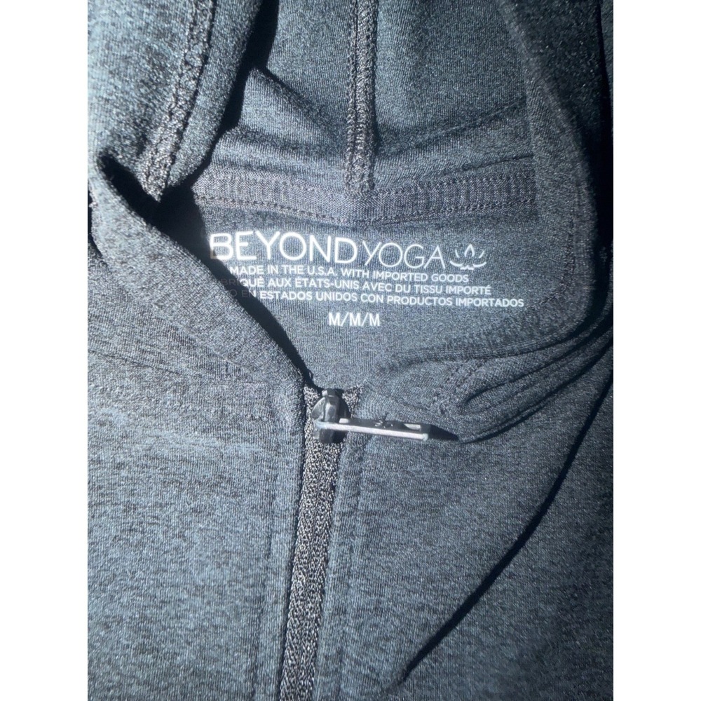 Beyond Yoga Womens Full Zip Hoodie Charcoal Grey Heather Jacket Size Medium 753 - Picture 4 of 7